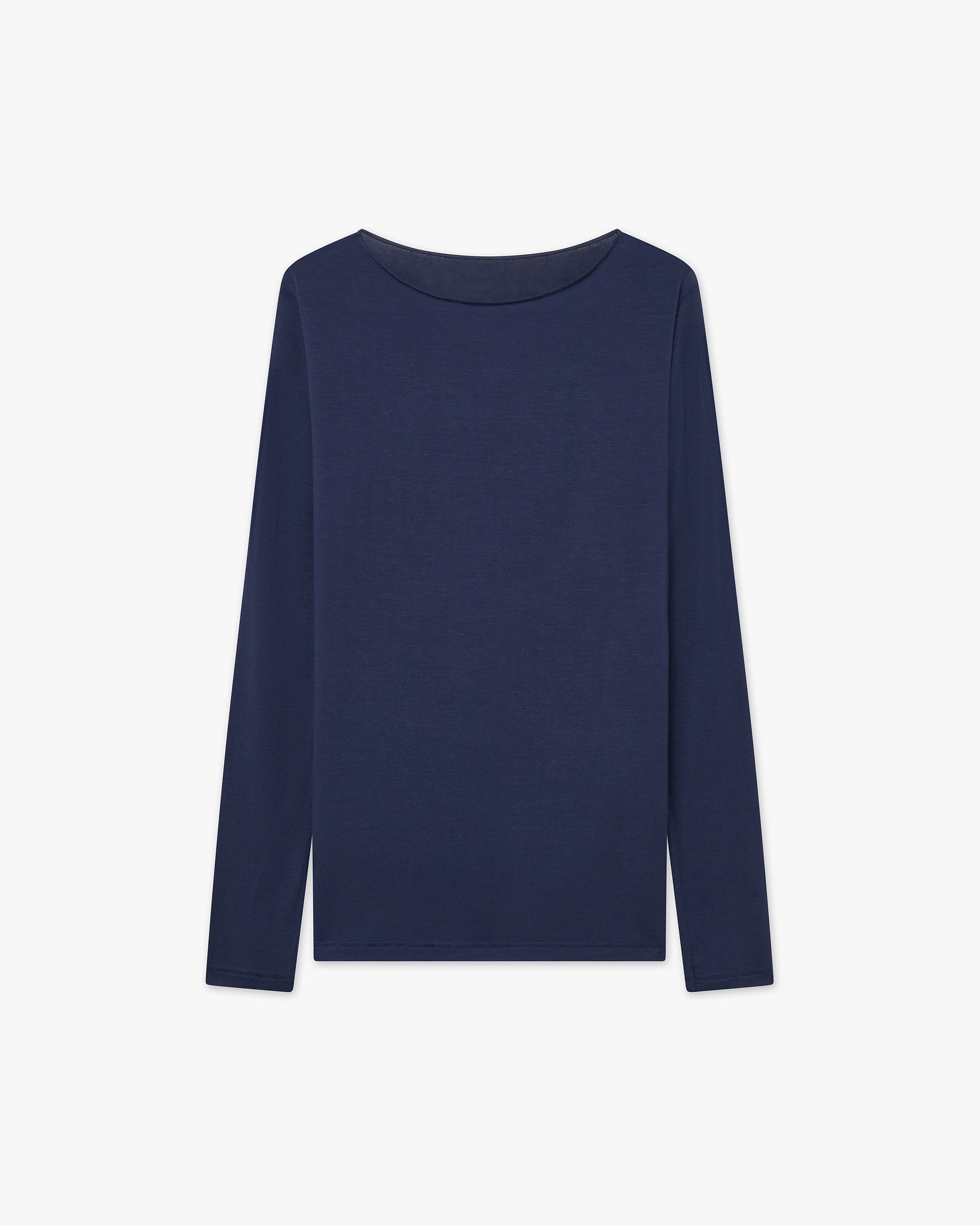 Ultralight Boat Neck Top - Blue Modal / Cashmere