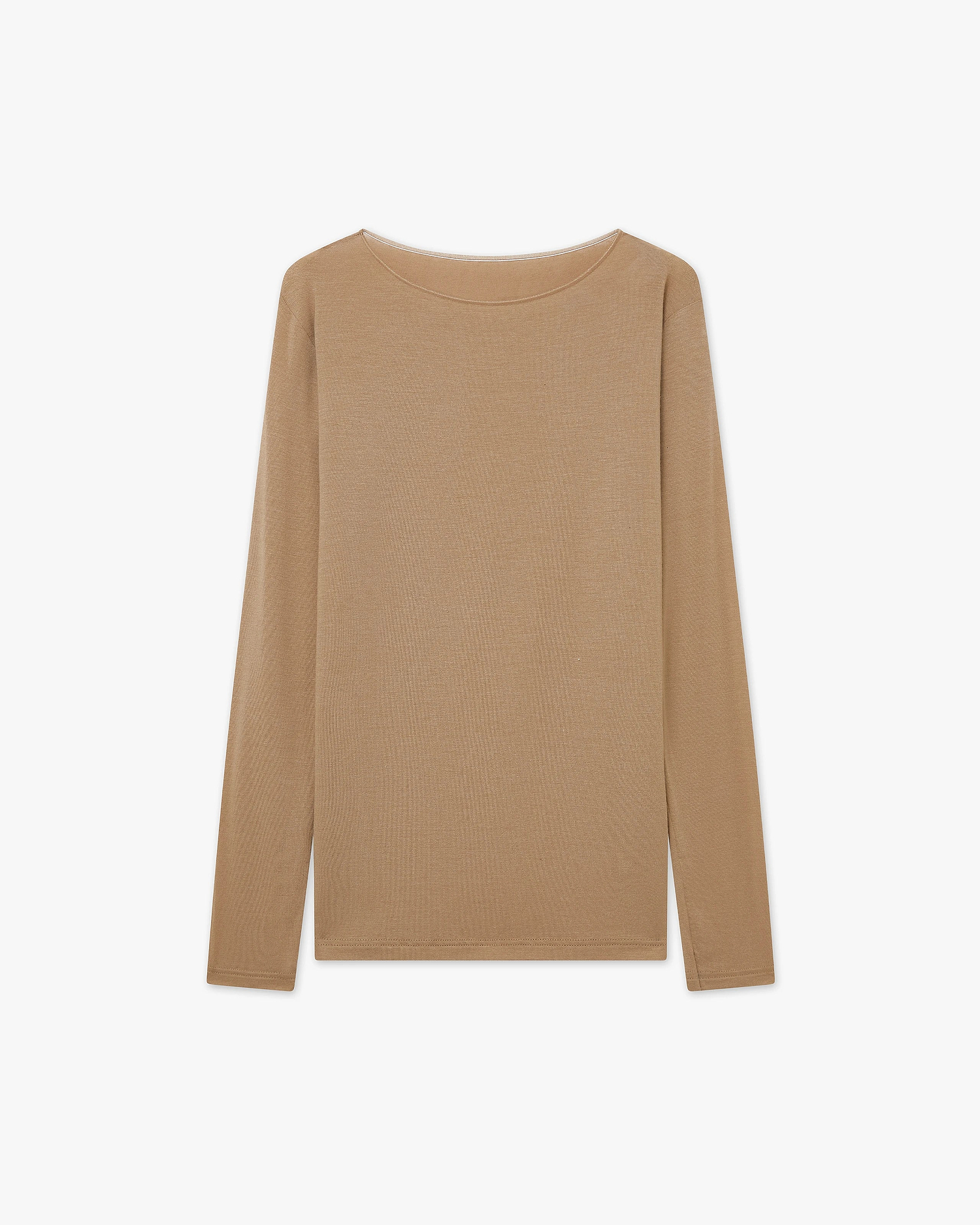 Ultralight Boat Neck Top - Camel Modal / Cashmere
