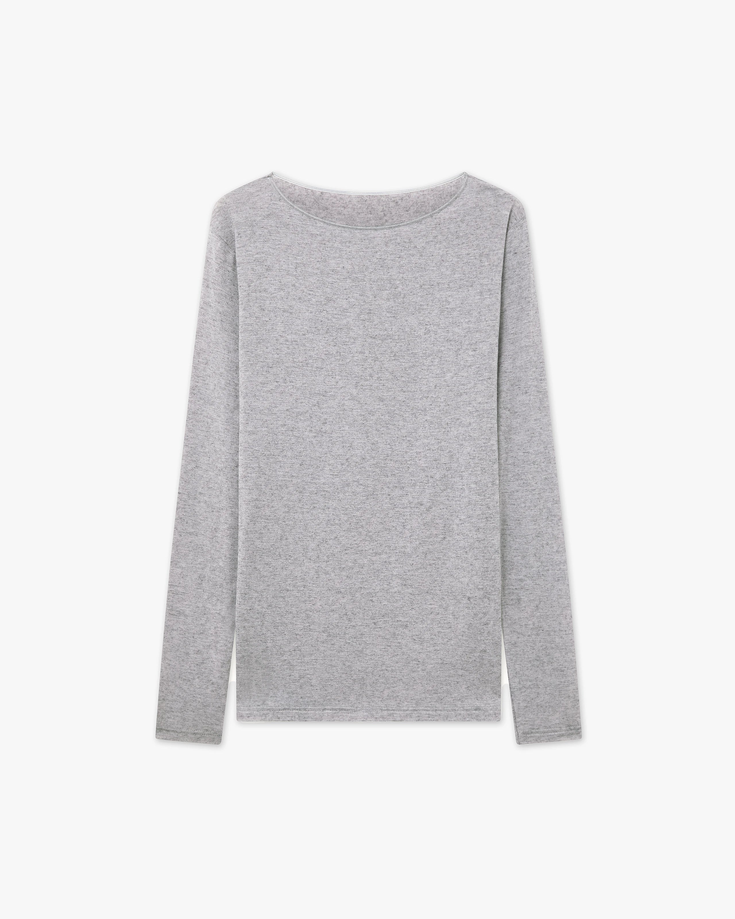 Ultralight Boat Neck Top - Grey Modal / Cashmere