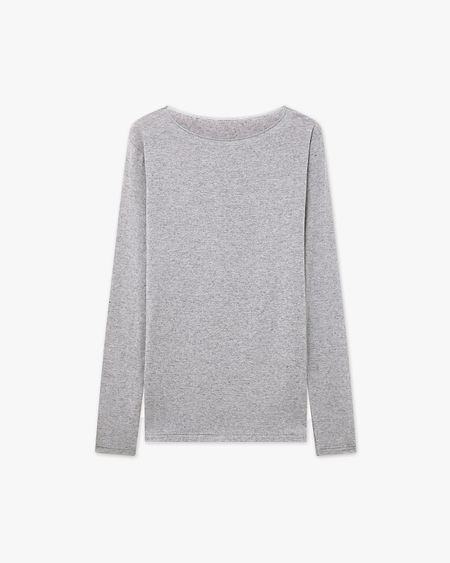 Ultralight Boat Neck Top - Grey Modal / Cashmere