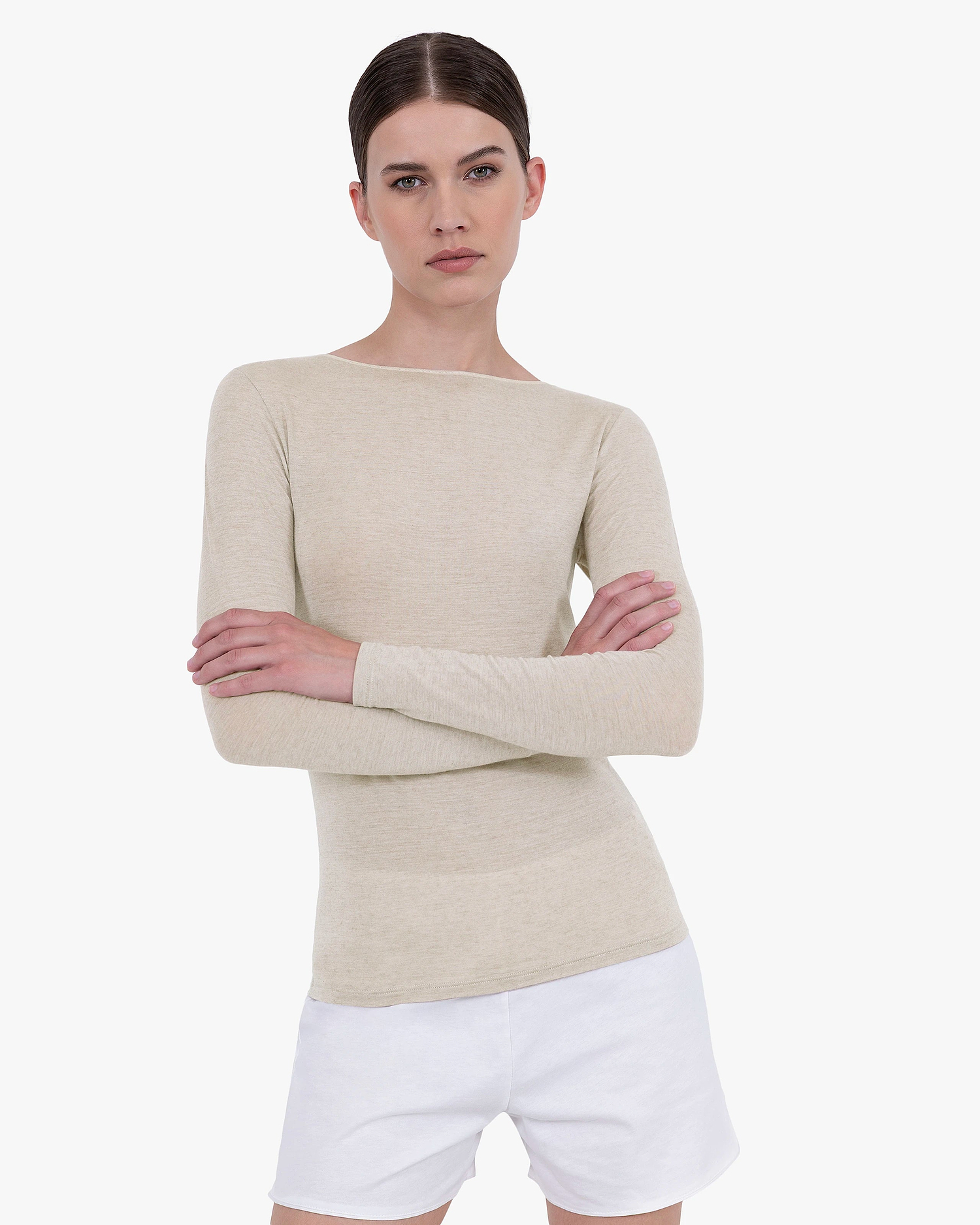 Ultralight Boat Neck Top - Walnut Modal / Cashmere