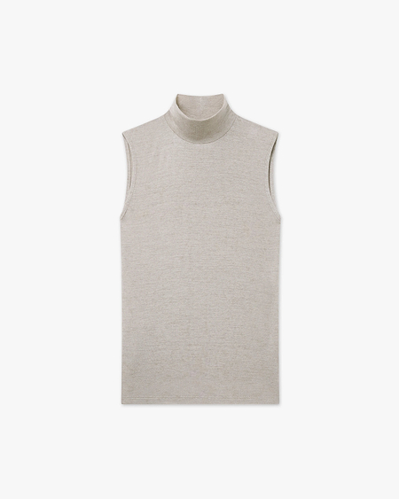 Ultralight Mock Neck Tank Top - Walnut Modal / Cashmere