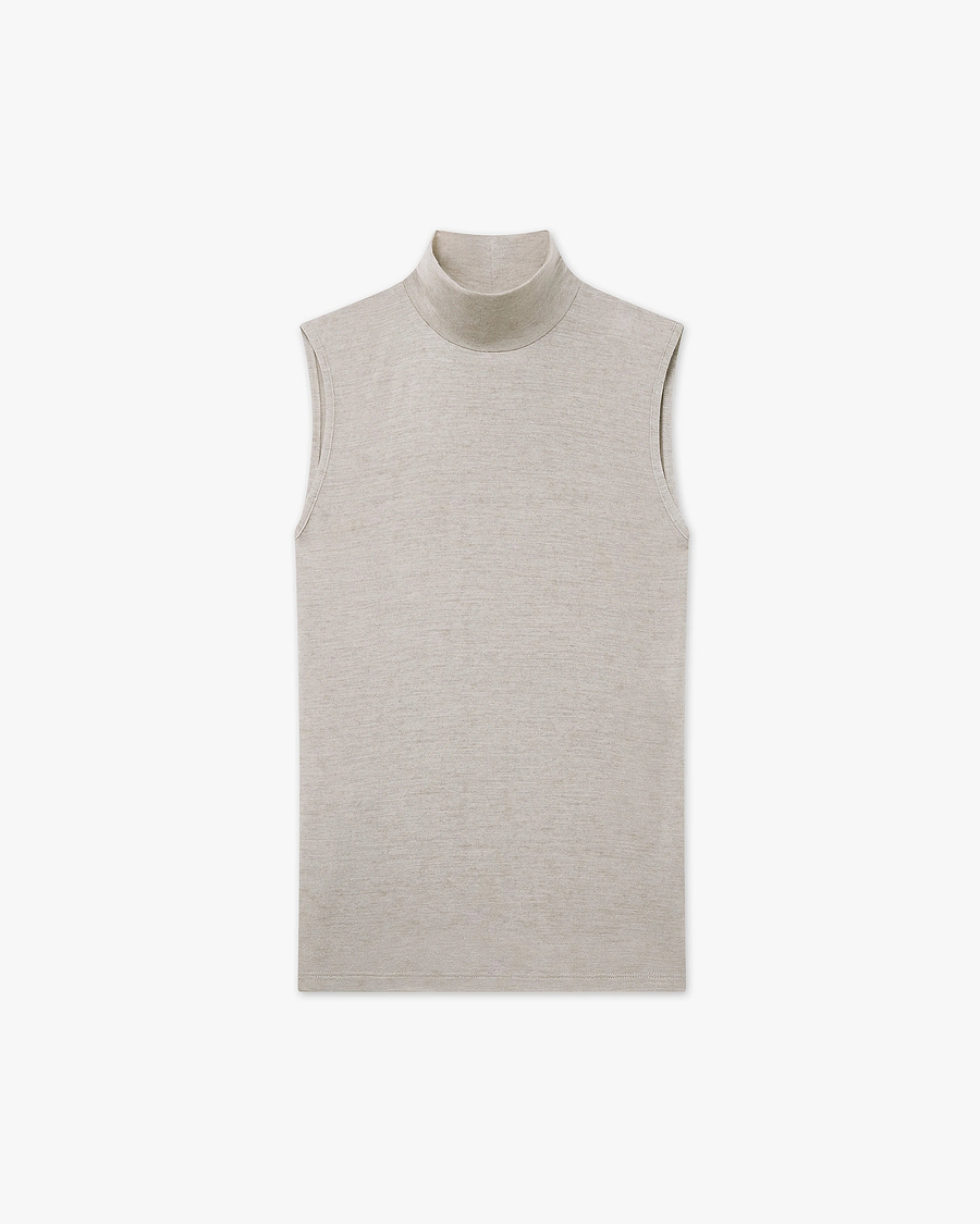 Ultralight Mock Neck Tank Top - Walnut Modal / Cashmere