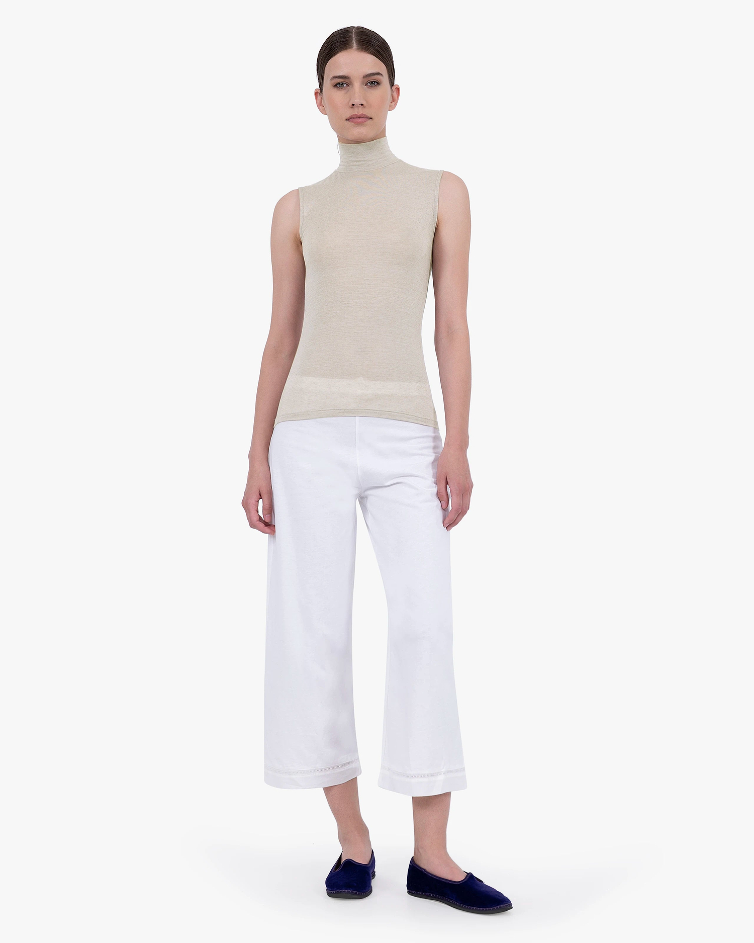 Ultralight Mock Neck Tank Top - Walnut Modal / Cashmere