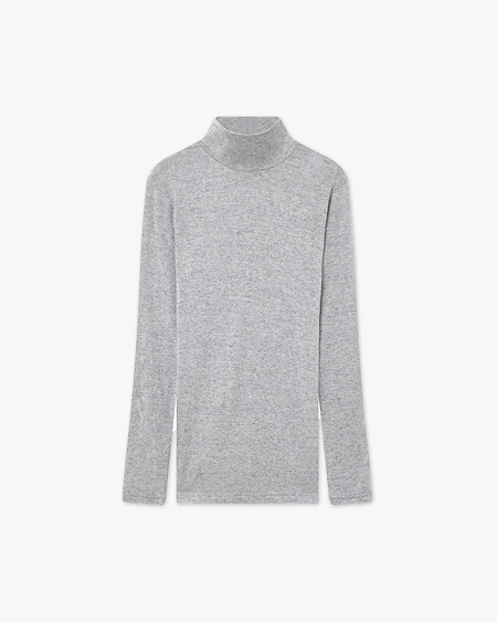 Ultralight Mock Neck Top - Grey Modal / Cashmere