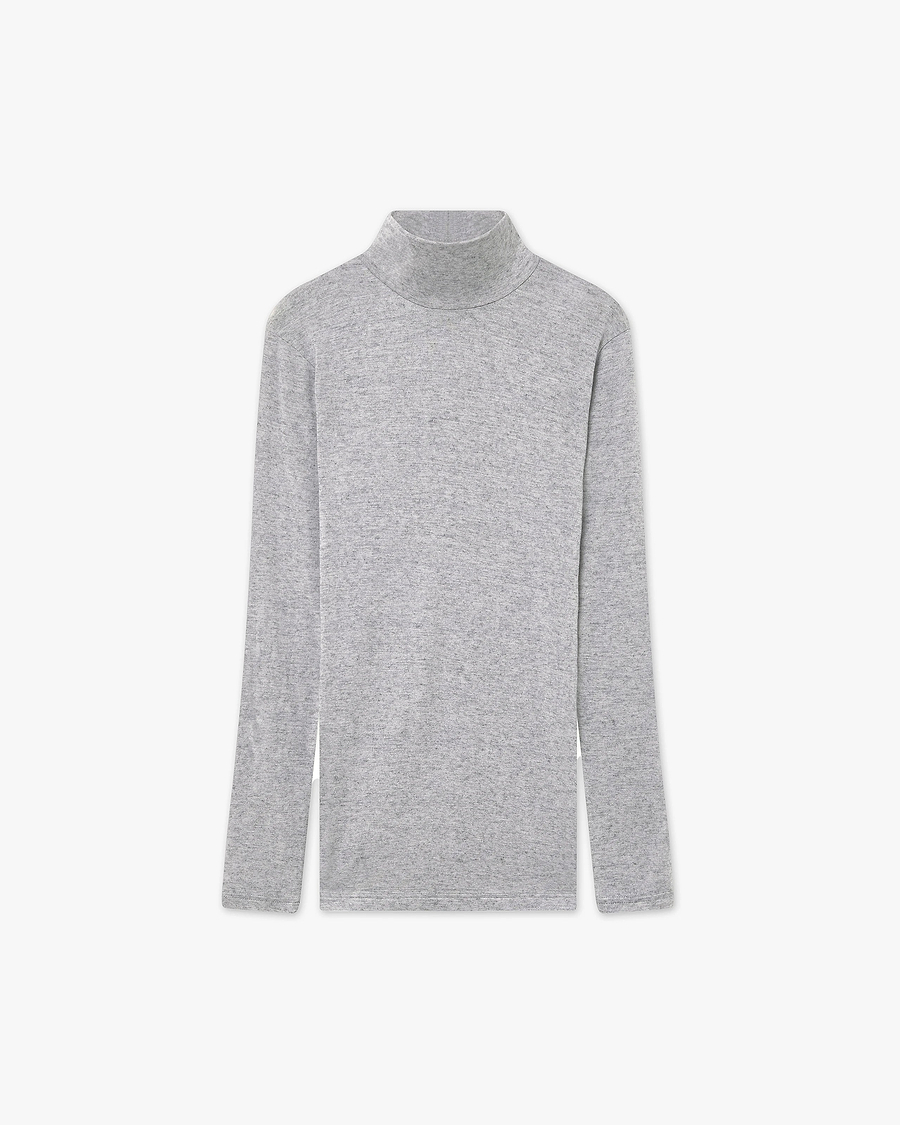 Ultralight Mock Neck Top - Grey Modal / Cashmere