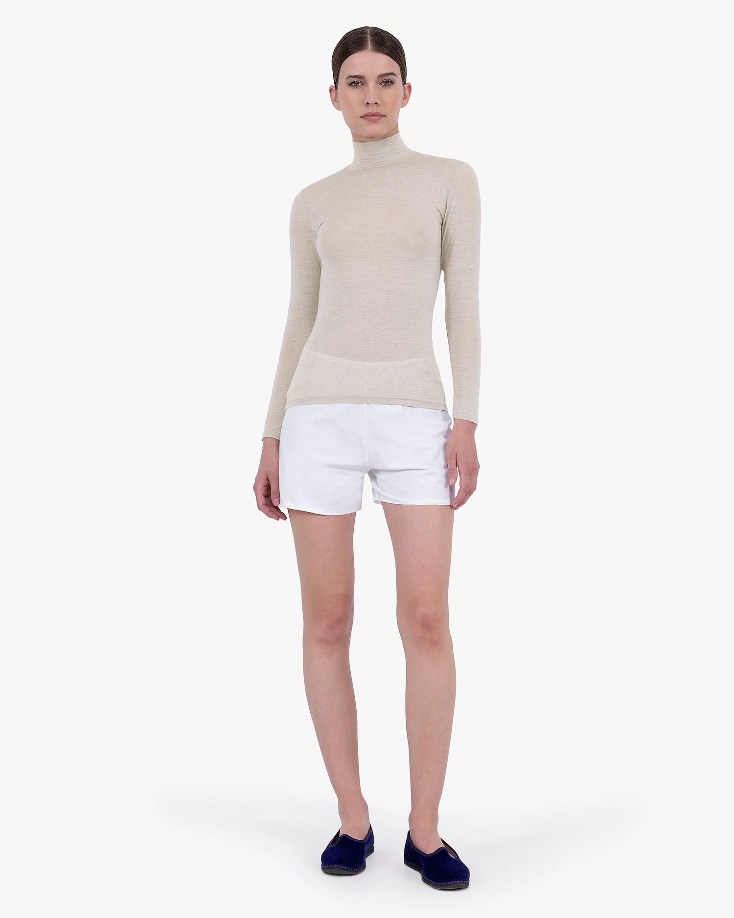 Ultralight Mock Neck Top - Walnut Modal / Cashmere