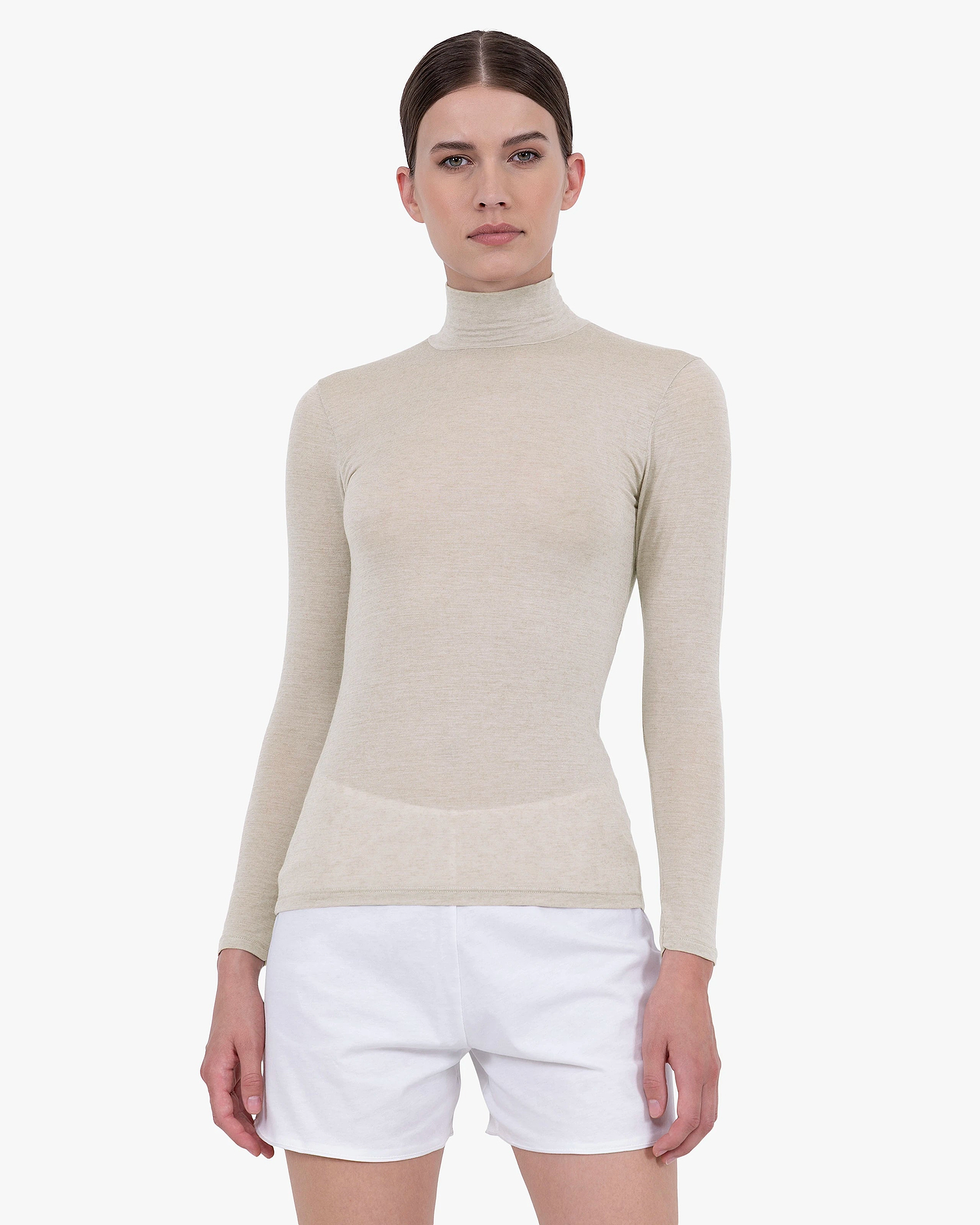 Ultralight Mock Neck Top - Walnut Modal / Cashmere