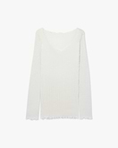 Pleated V-Neck - White