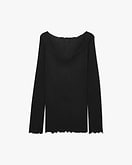Pleated V-Neck - Black