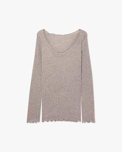Pleated V-Neck - Walnut