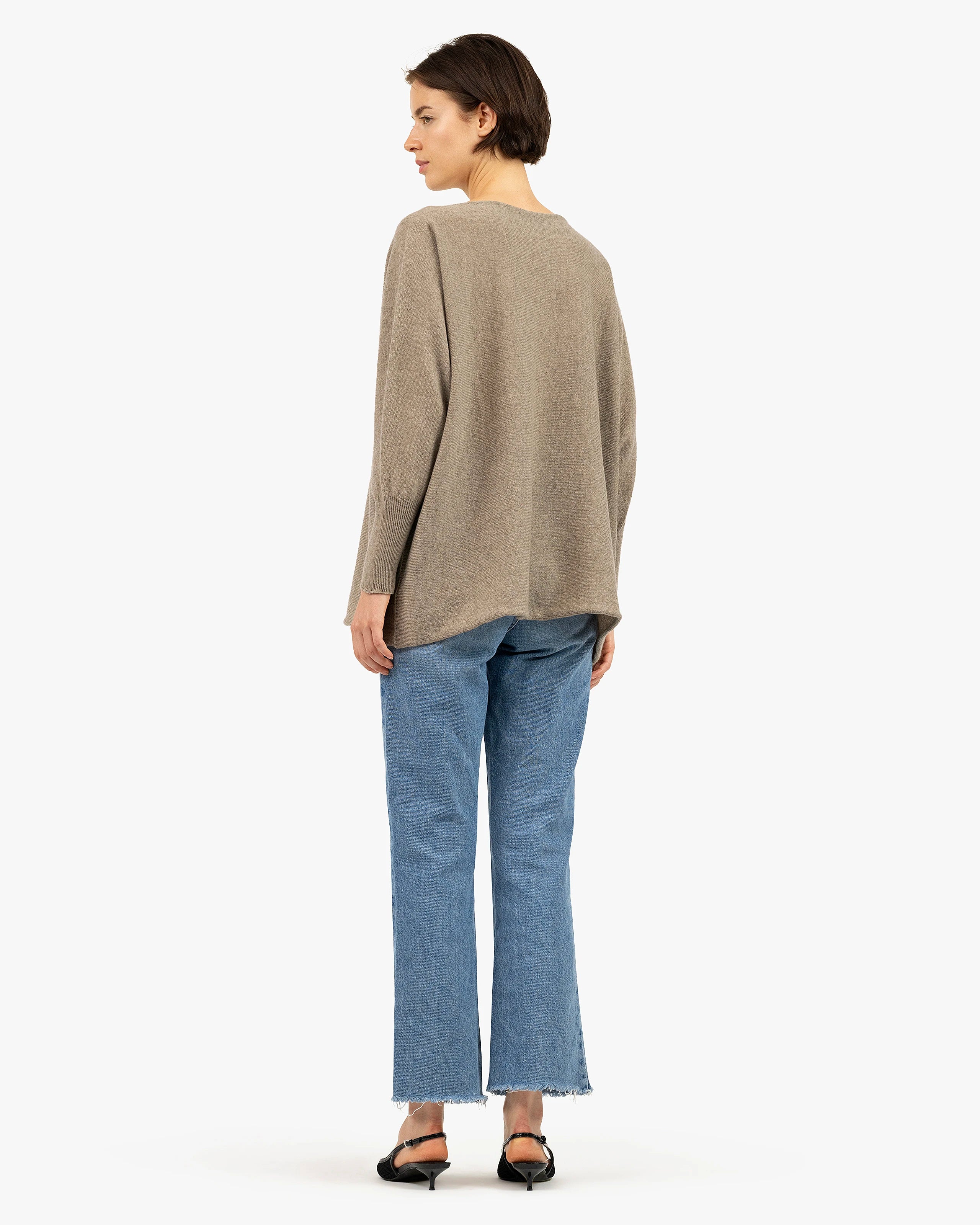 Velia Maxi Boat Neck Sweater - Taupe Cashmere