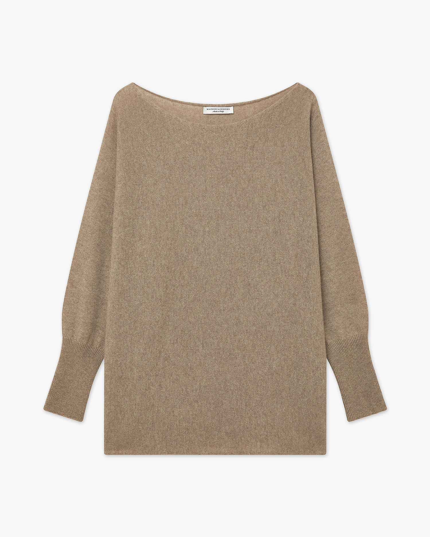 Velia Maxi Boat Neck Sweater - Taupe Cashmere