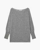 Pull Oversized Col Bateau Velia - Gris Moyen