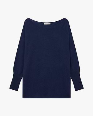 Pull Oversized Col Bateau Velia - Bleu