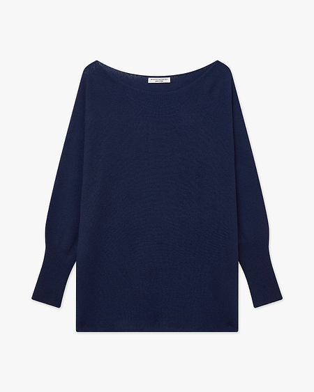 Velia Maxi Boat Neck Sweater - Blue Cashmere
