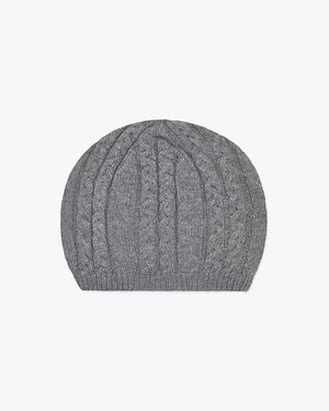 Virginia Cable Knit Beret - Medium Grey