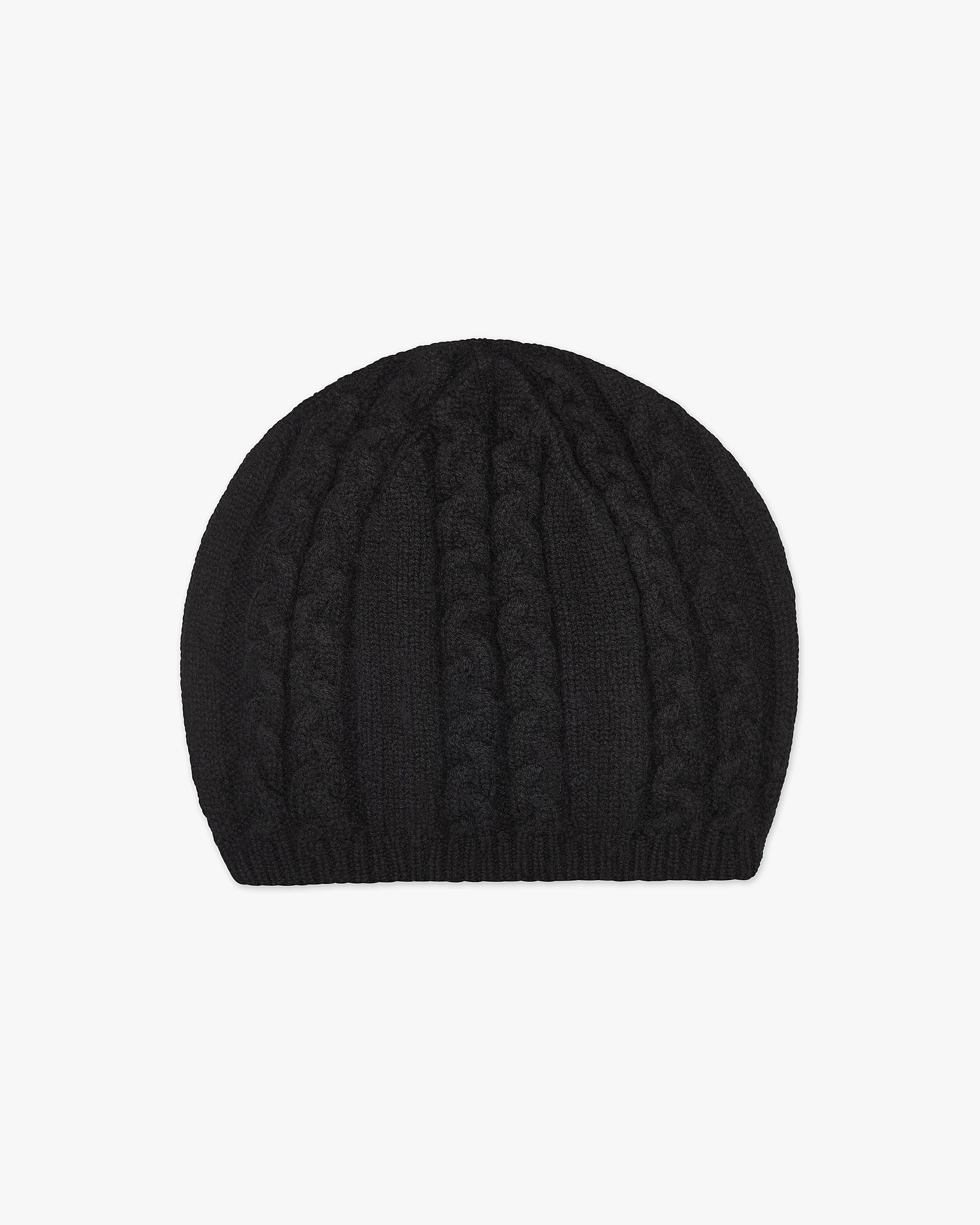 Virginia Cable Knit Beret - Black Cashmere