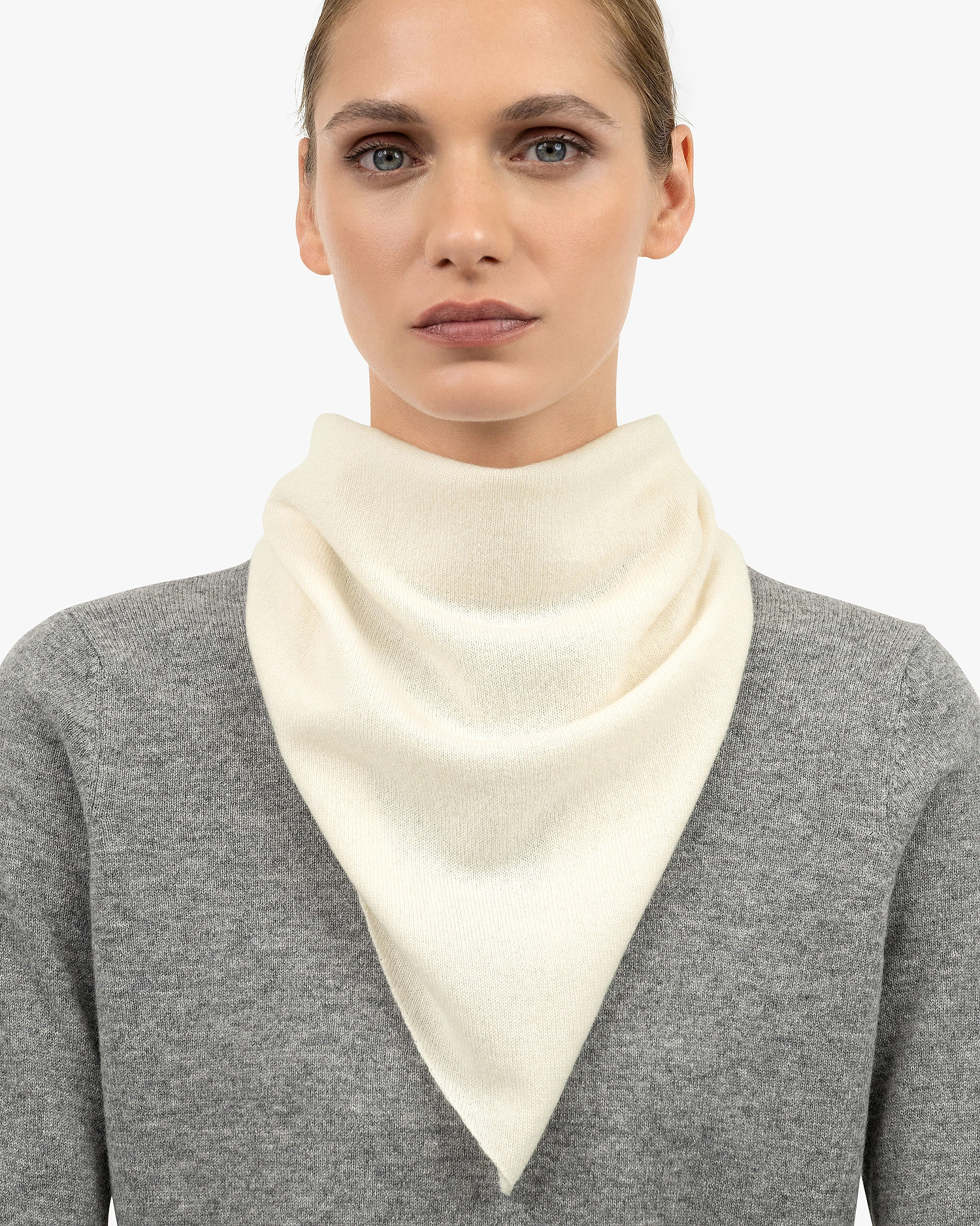 Women's Bandana Scarf - White Cashmere
