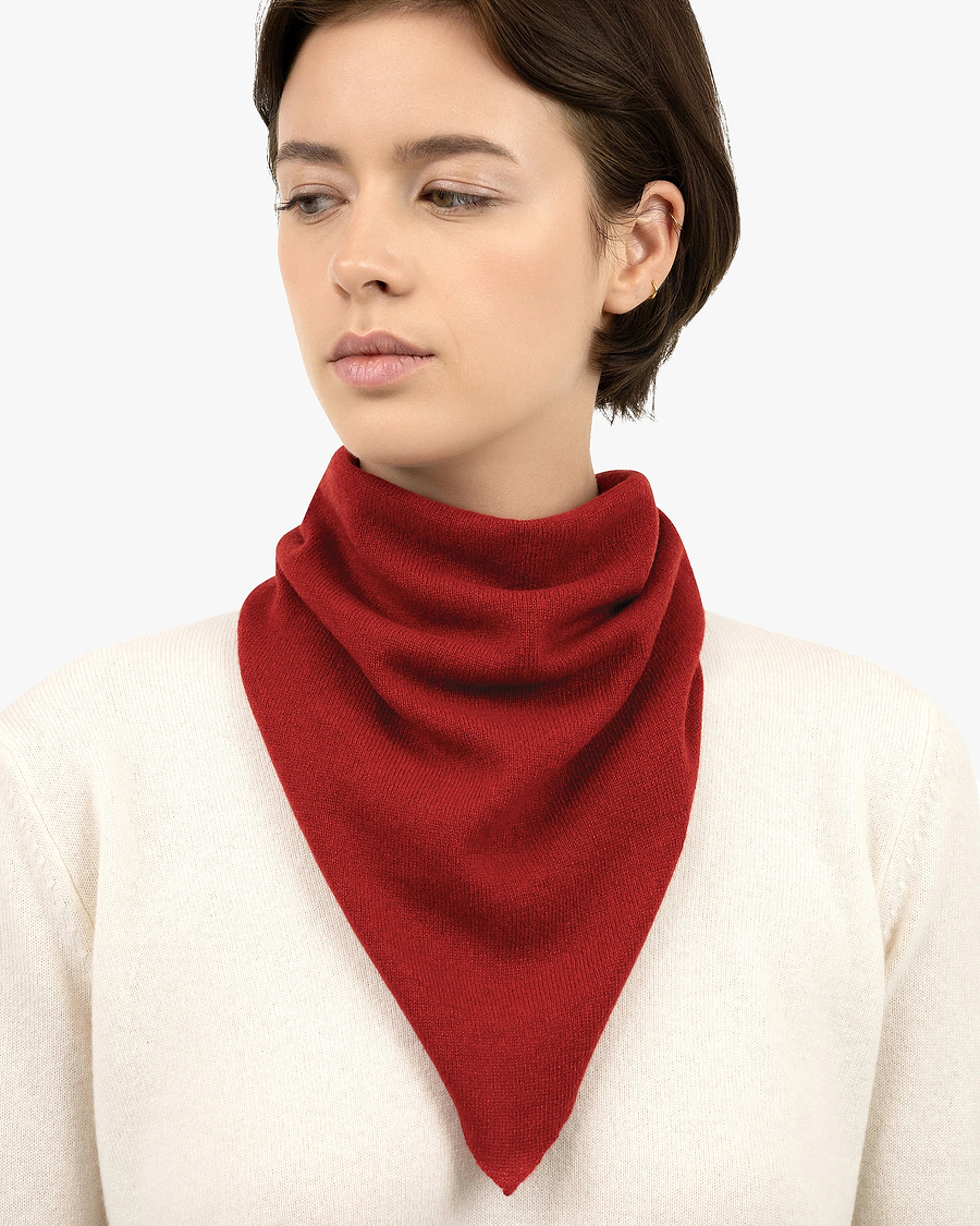 Women's Bandana Scarf - Red Cashmere