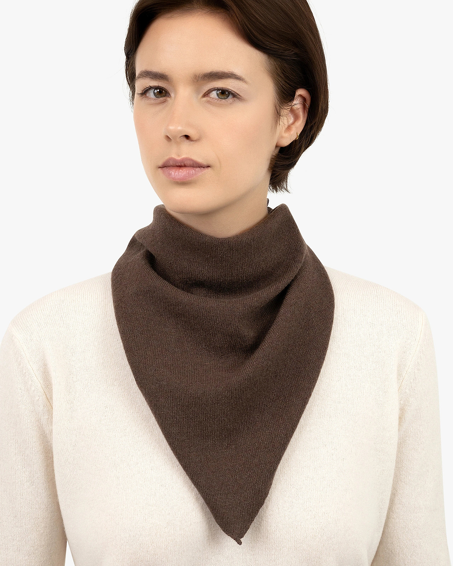 Women's Bandana Scarf - Brown Cashmere