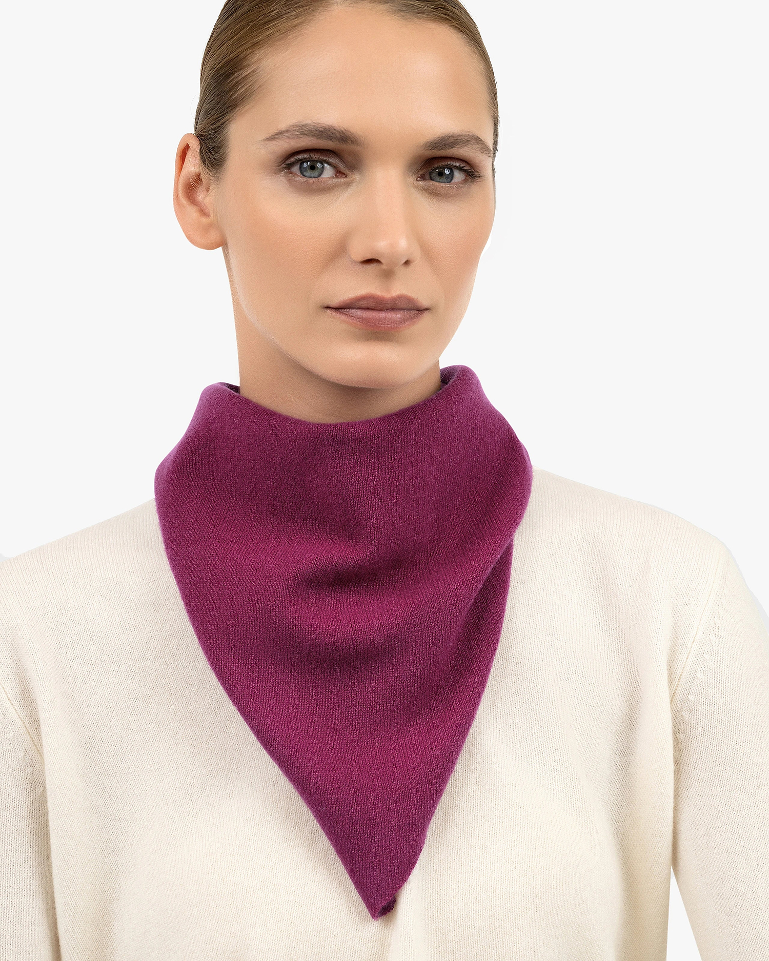 Women's Bandana Scarf - Magenta Cashmere