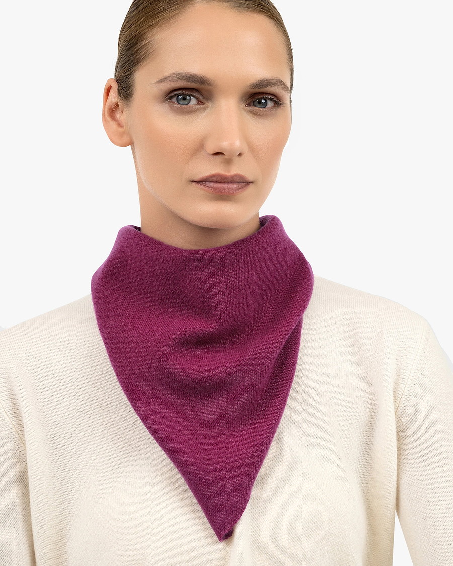 Women's Bandana Scarf - Magenta Cashmere