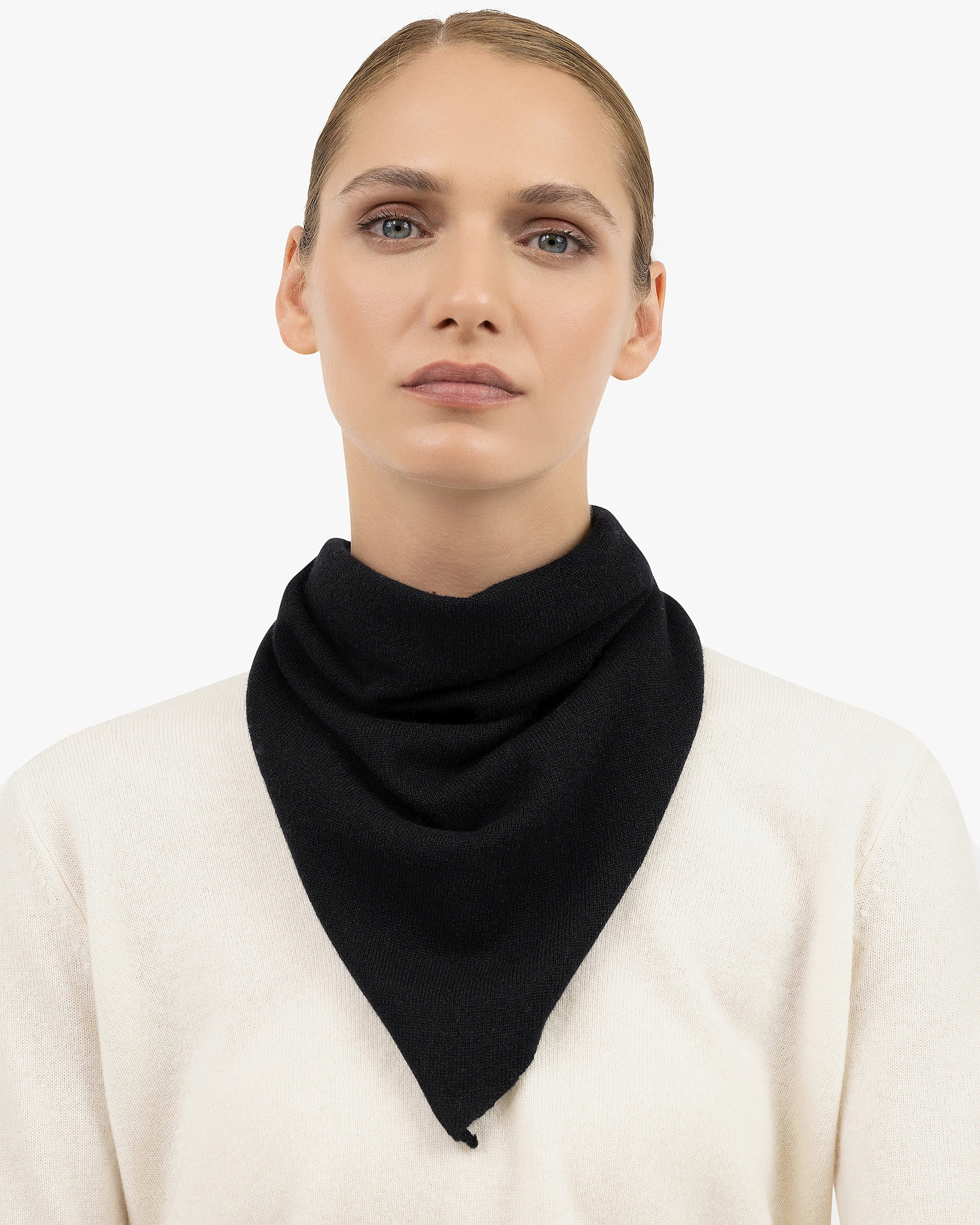 Women's Bandana Scarf - Black Cashmere
