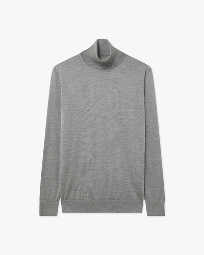 Women's Belvoir Turtleneck Sweater - Grey Cashmere / Seta