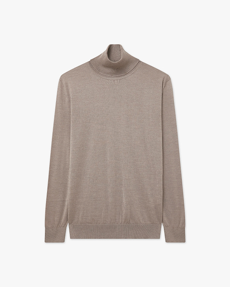 Women's Belvoir Turtleneck Sweater - Beige Cashmere / Seta