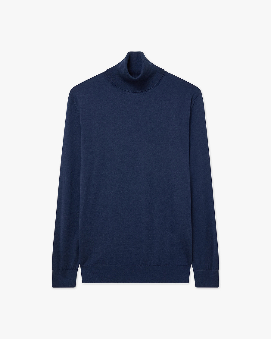Women's Belvoir Turtleneck Sweater - Blue Cashmere / Seta