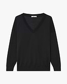 Belvoir V-Ausschnittpullover Damen - Schwarz