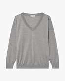Belvoir V-Ausschnittpullover Damen - Grau