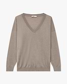 Belvoir V-Ausschnittpullover Damen - Beige