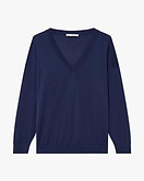Belvoir V-Ausschnittpullover Damen - Blau