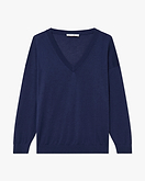 Belvoir V-Ausschnittpullover Damen - Blau