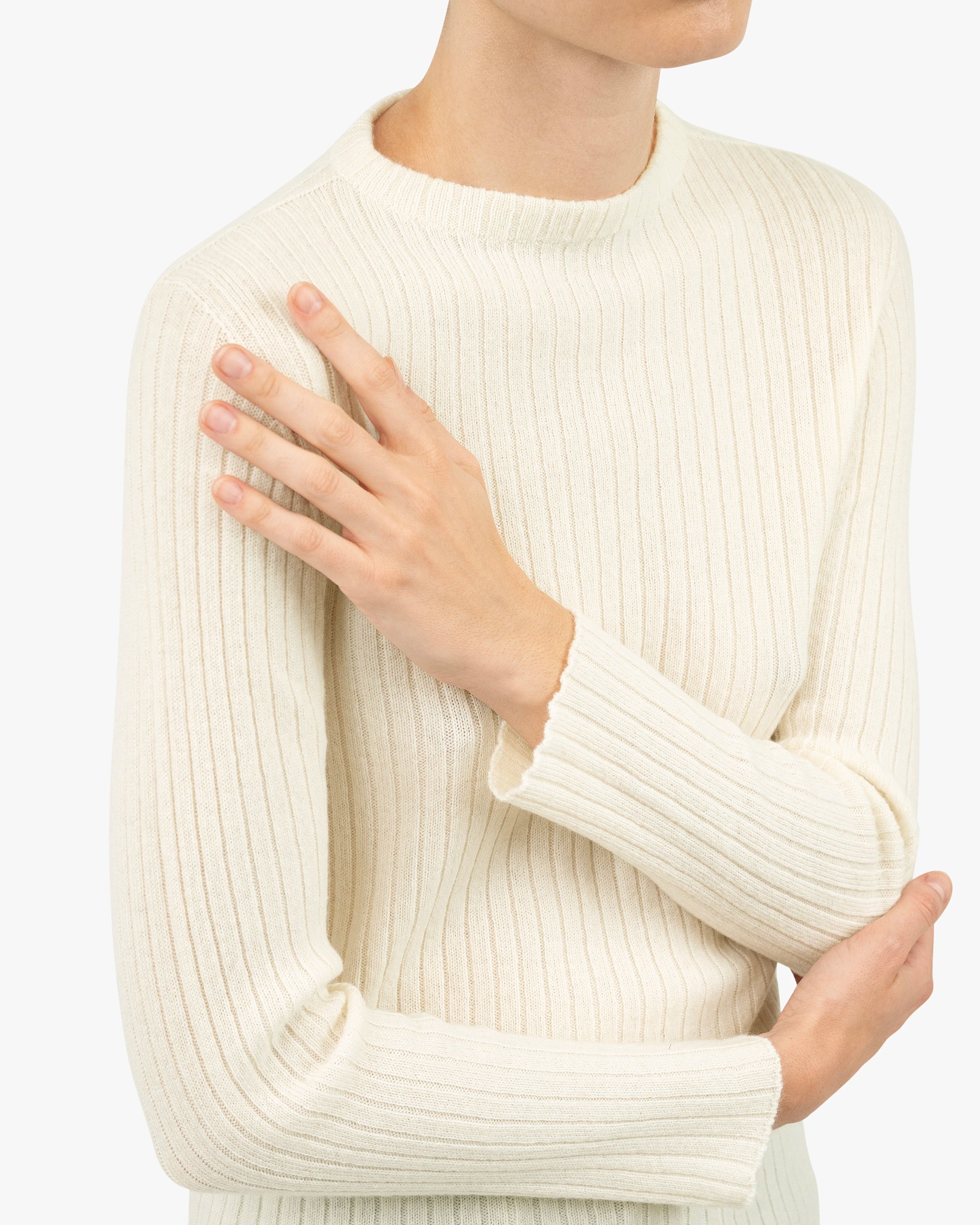Women's Brera Crew Neck Sweater - White Cashmere