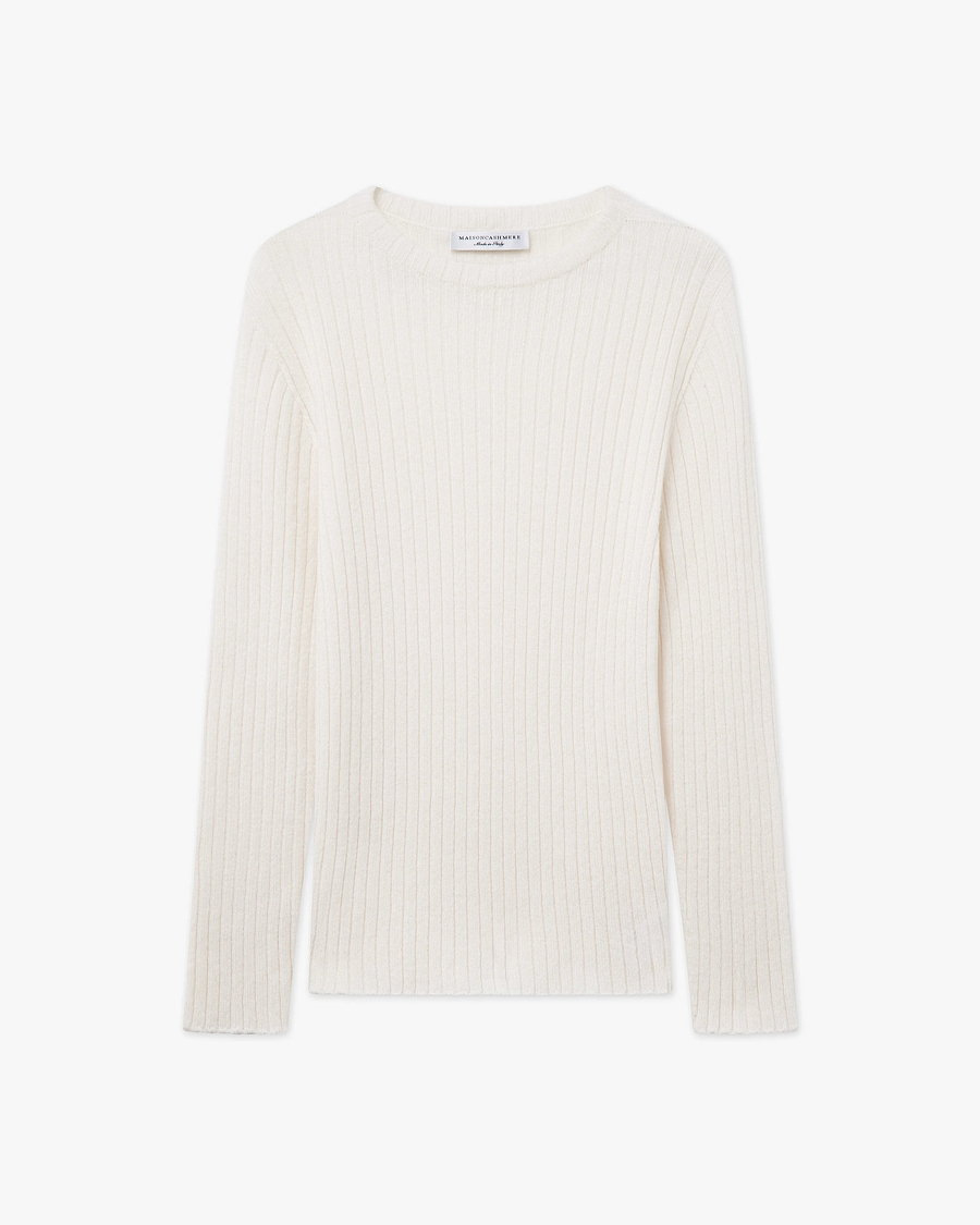 Women's Brera Crew Neck Sweater - White Cashmere