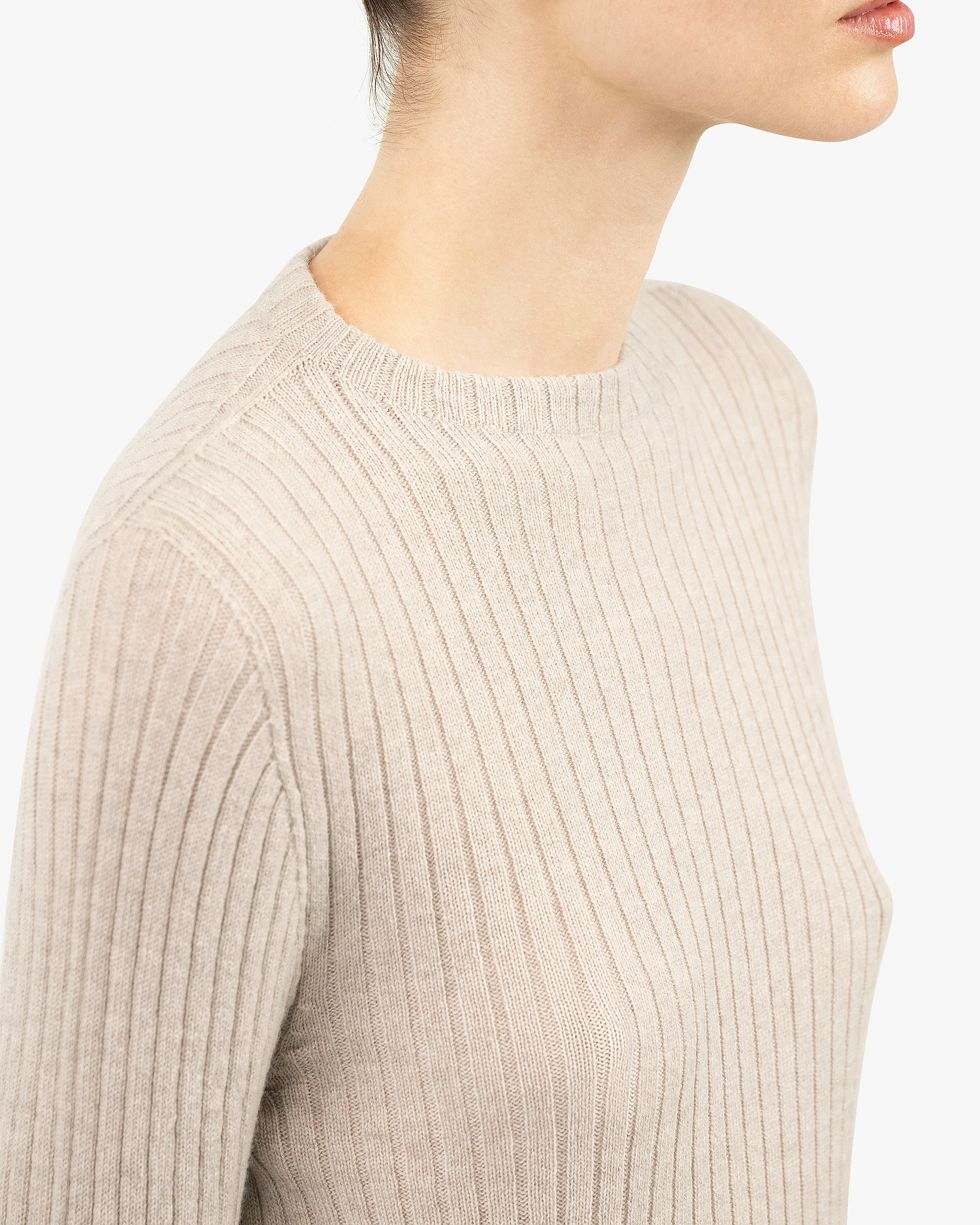 Women's Brera Crew Neck Sweater - Beige Cashmere
