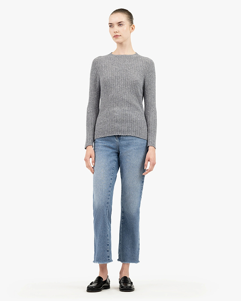 Women's Brera Crew Neck Sweater - Medium Grey Cashmere