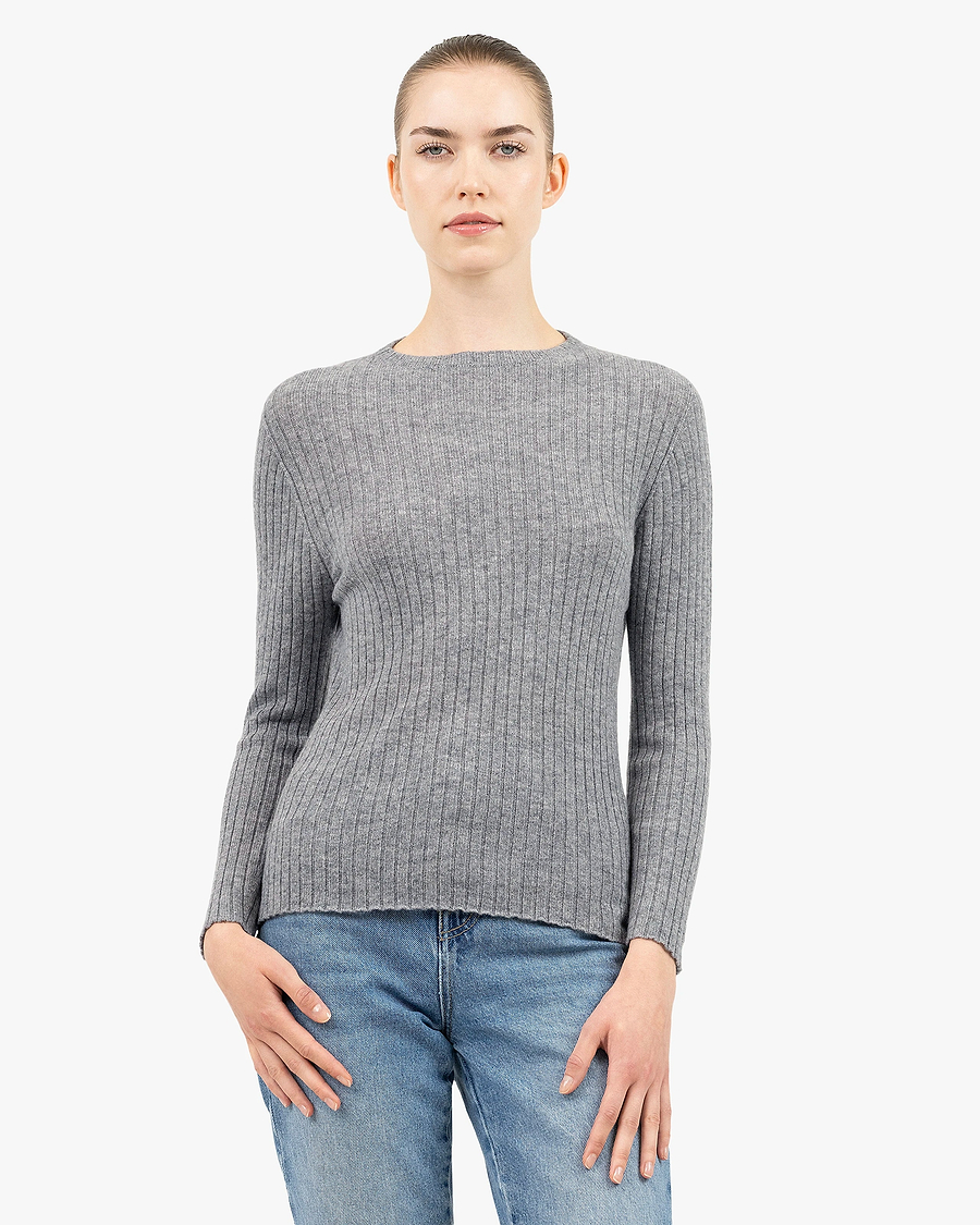 Women's Brera Crew Neck Sweater - Medium Grey Cashmere