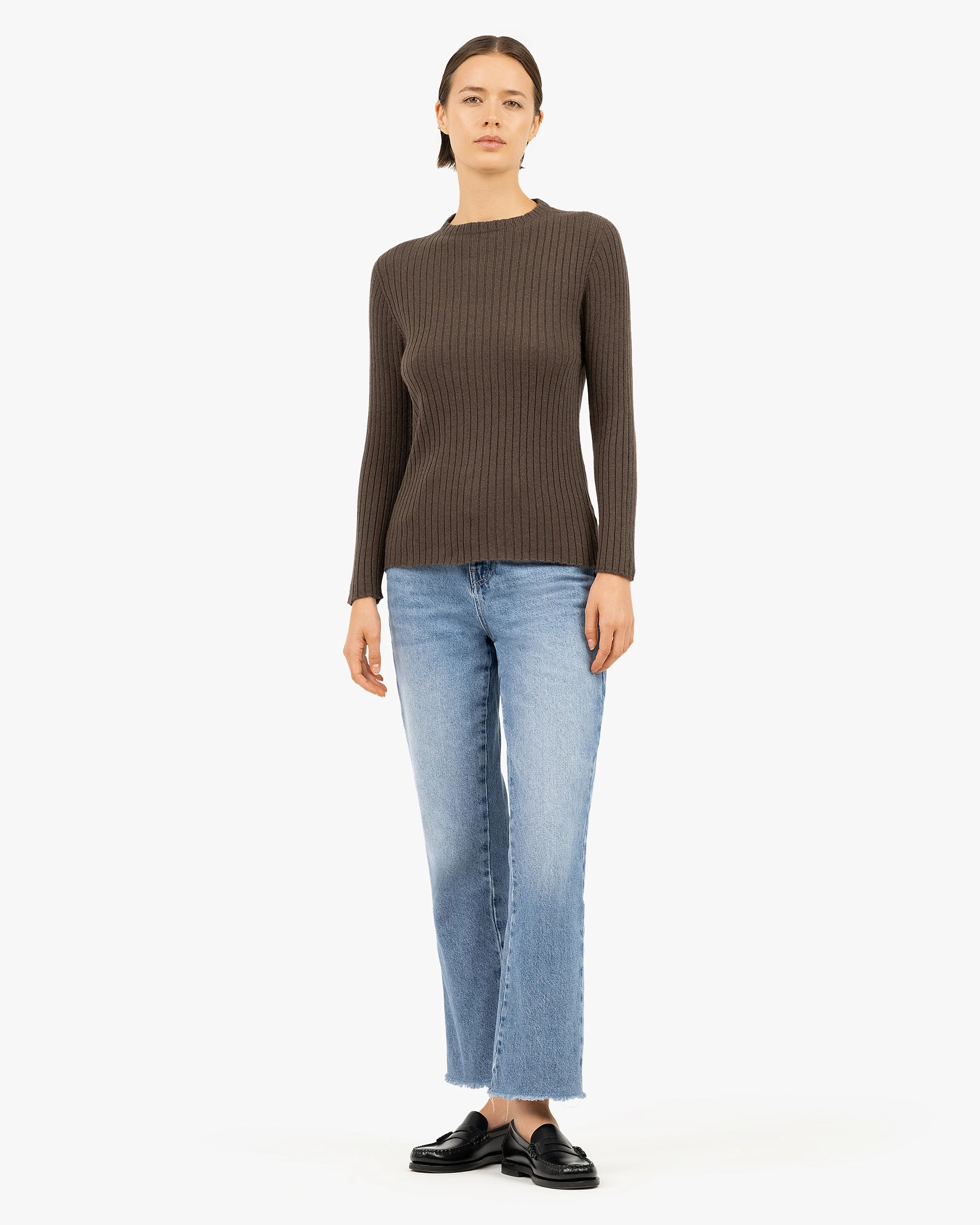 Women's Brera Crew Neck Sweater - Brown Cashmere