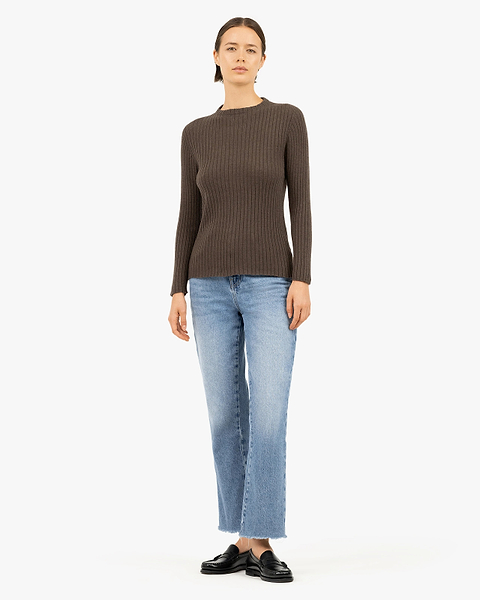 Women's Brera Crew Neck Sweater - Brown Cashmere