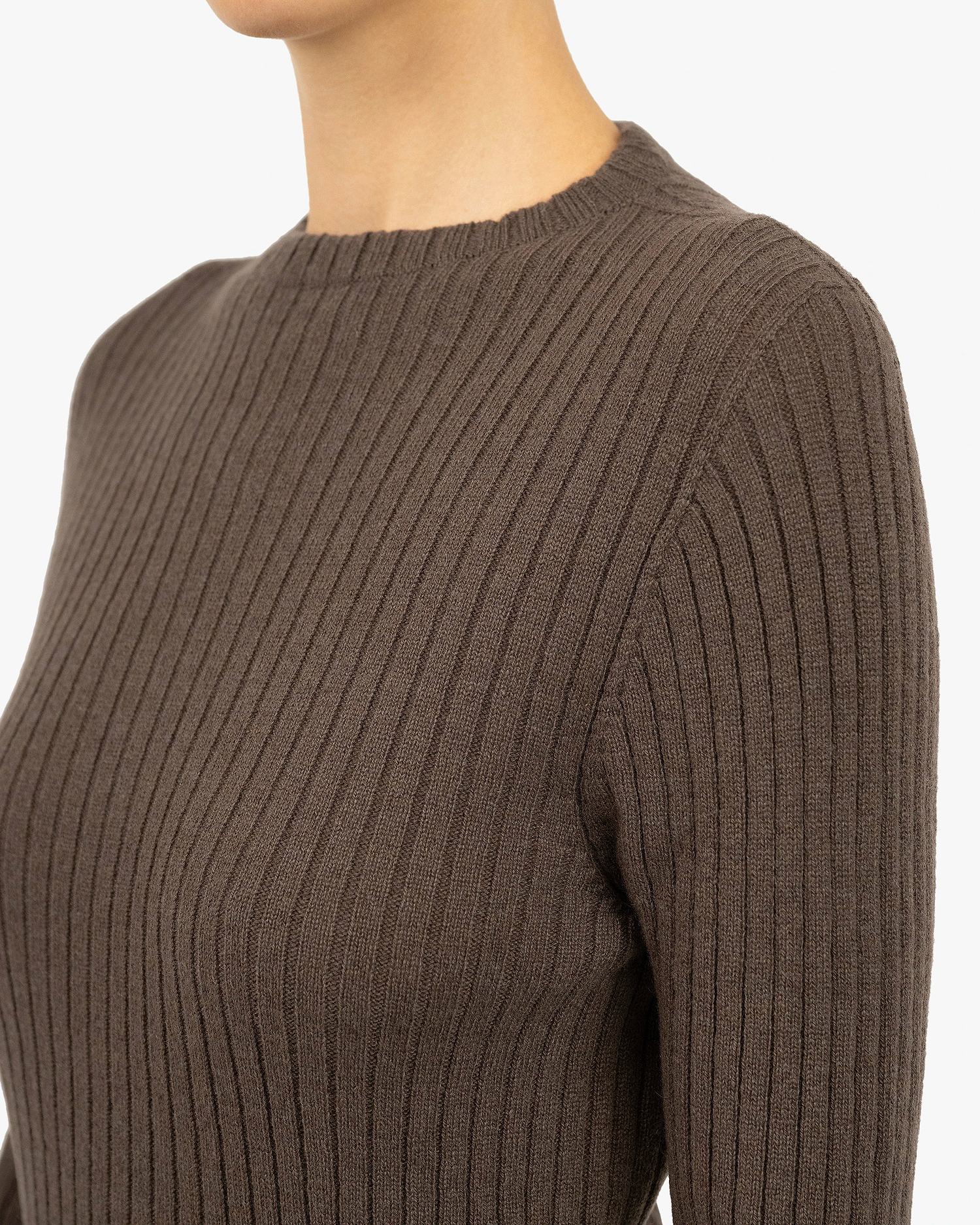 Women's Brera Crew Neck Sweater - Brown Cashmere