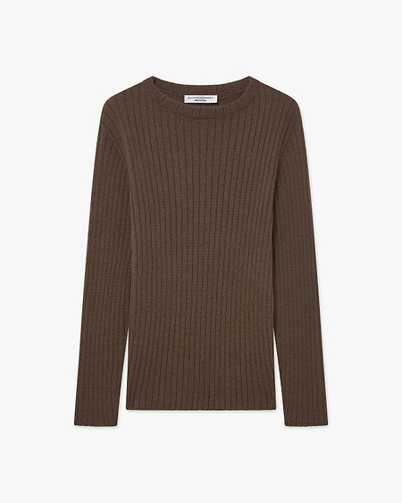 Women's Brera Crew Neck Sweater - Brown Cashmere
