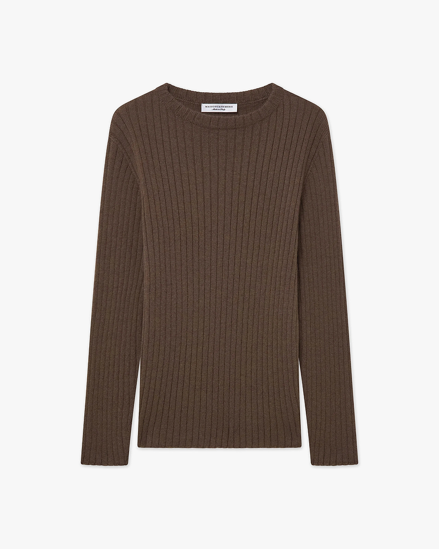 Women's Brera Crew Neck Sweater - Brown Cashmere