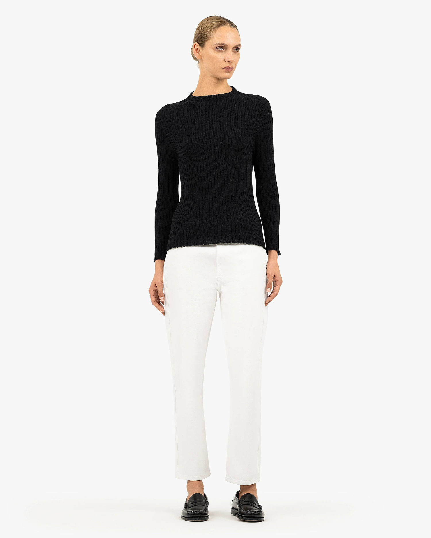 Women's Brera Crew Neck Sweater - Black Cashmere