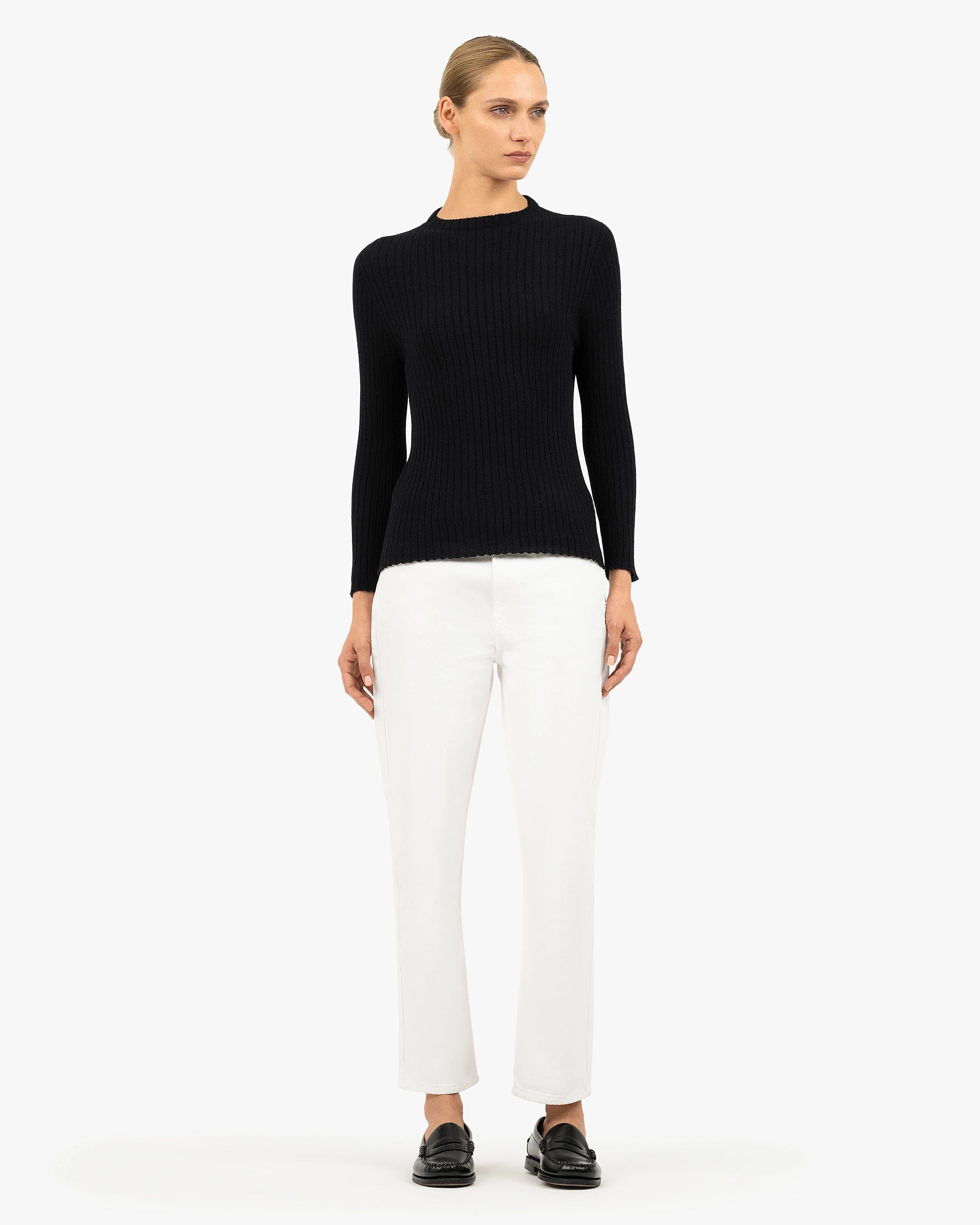Women's Brera Crew Neck Sweater - Black Cashmere