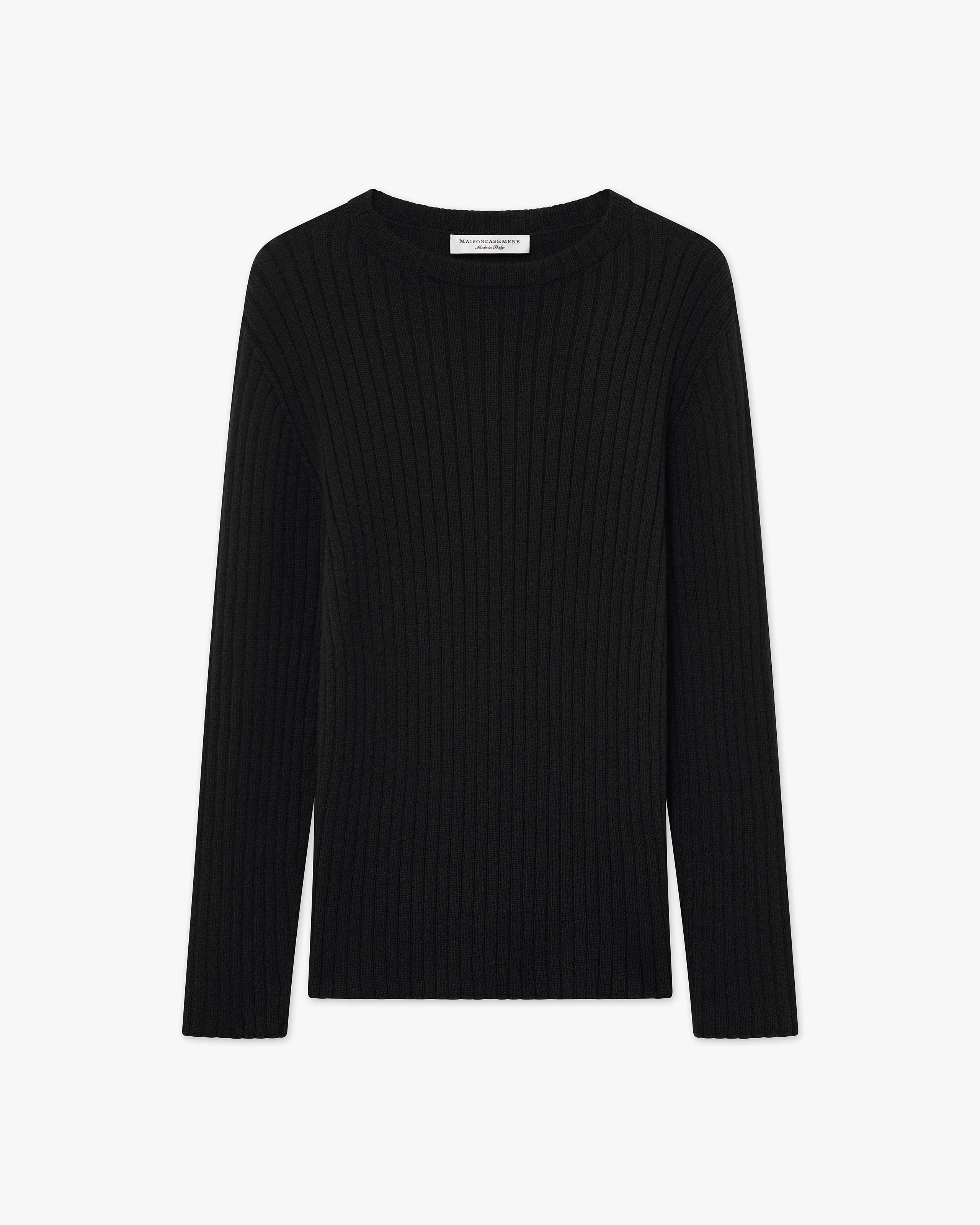 Women's Brera Crew Neck Sweater - Black Cashmere