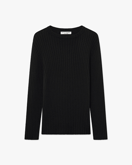 Women's Brera Crew Neck Sweater - Black Cashmere